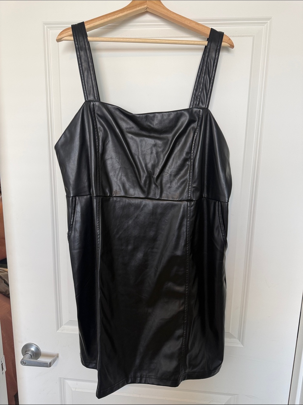 Black Faux Leather Mini Dress